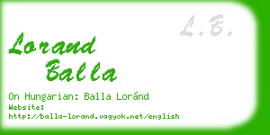 lorand balla business card