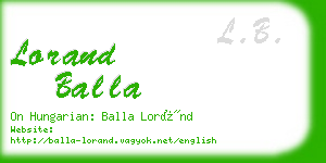 lorand balla business card